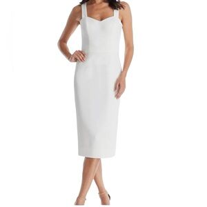 Dress the Population Nicole Sweetheart Neck Cocktail Dress in Off White
